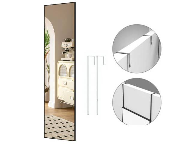 ESPEJO CON GANCHOS PARA PUERTA 120X30