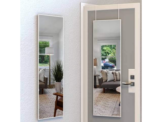 ESPEJO CON GANCHOS PARA PUERTA 120X30