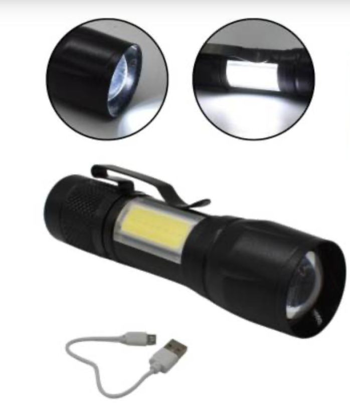LINTERNA LED CON ZOOM RECARGABLE