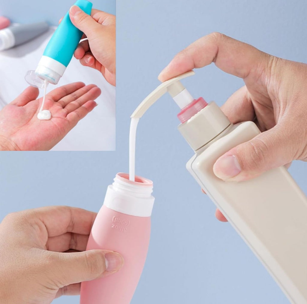 Set recipientes de silicona para viaje