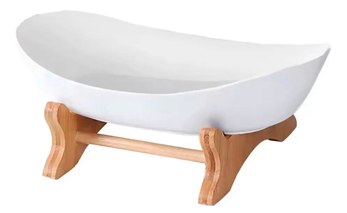 Frutero de mesa con base en bambú