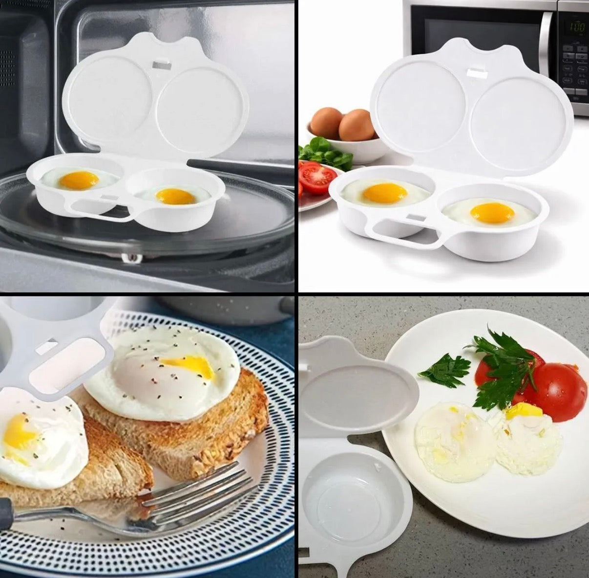 Molde doble para huevos en microondas