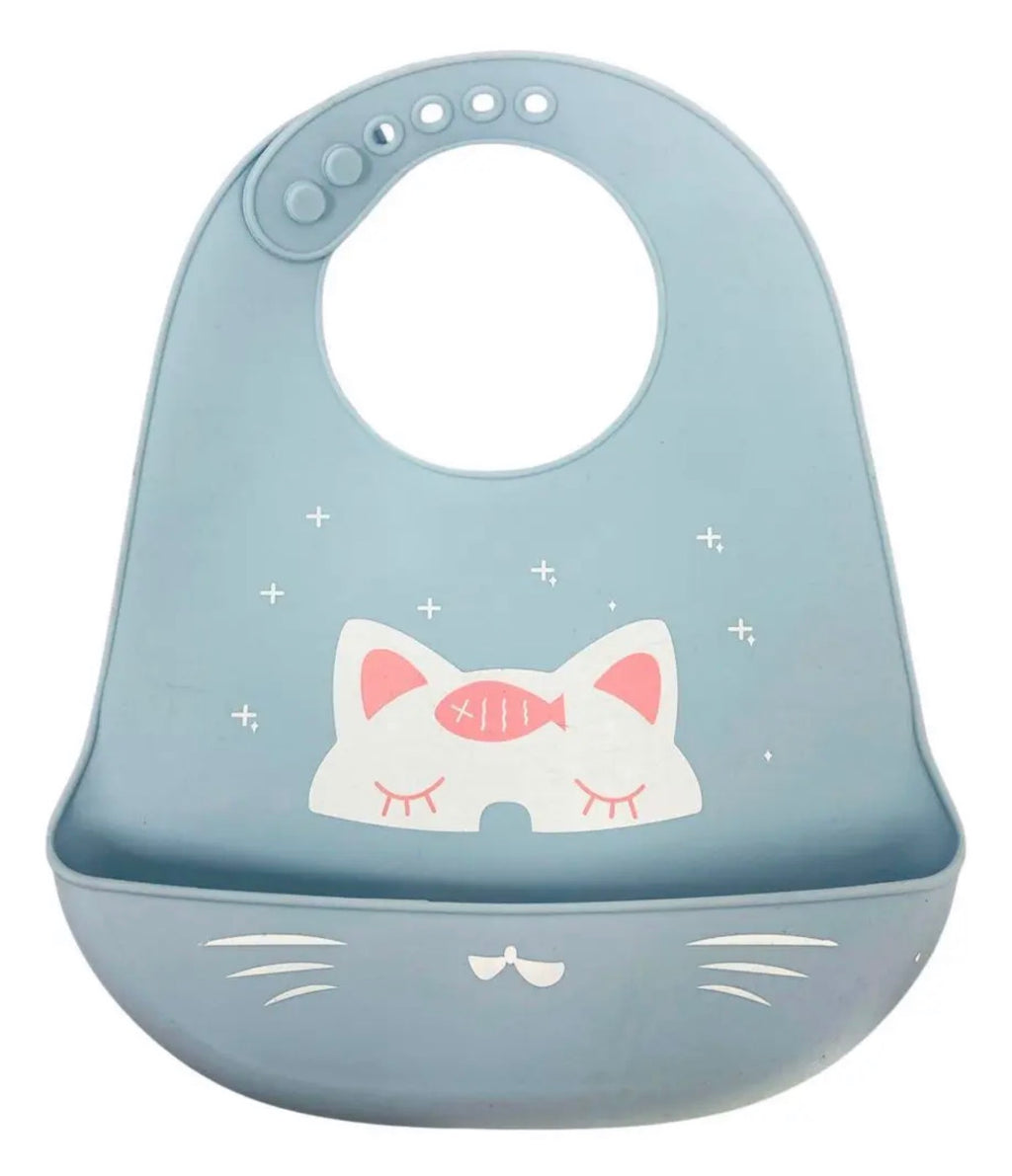 Babero de silicona con bolsillo recolector