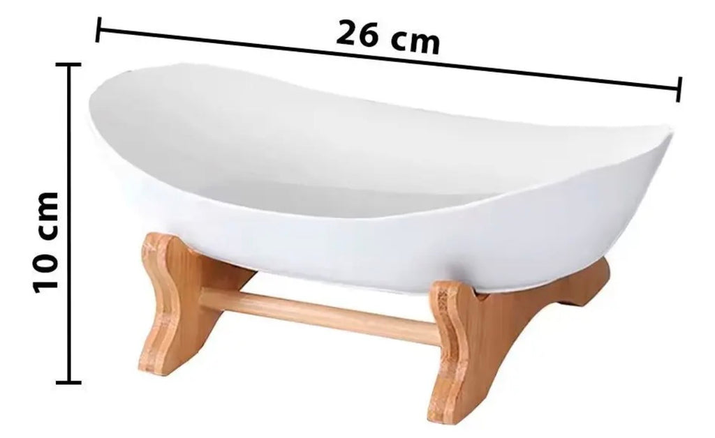 Frutero de mesa con base en bambú