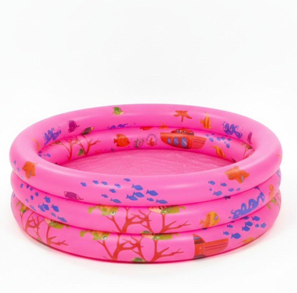 Piscina infantil inflable 90x26cm. Rosado