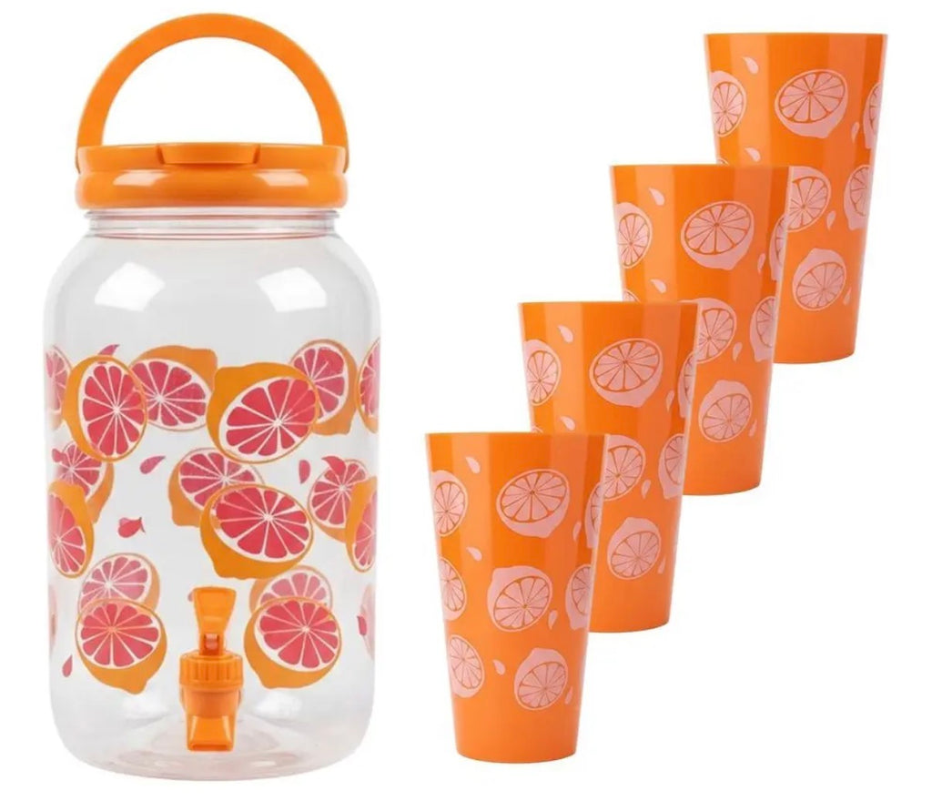 Botella dispensadora 3.5L + 4 vasos