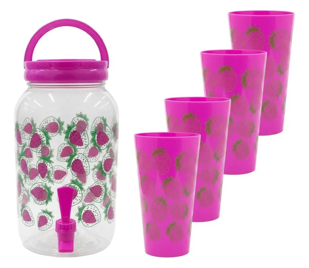 Botella dispensadora 3.5L + 4 vasos