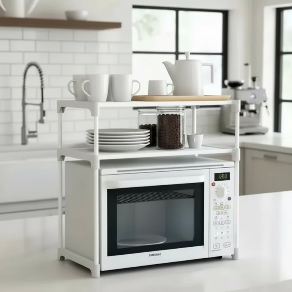 Organizador microondas dos estantes