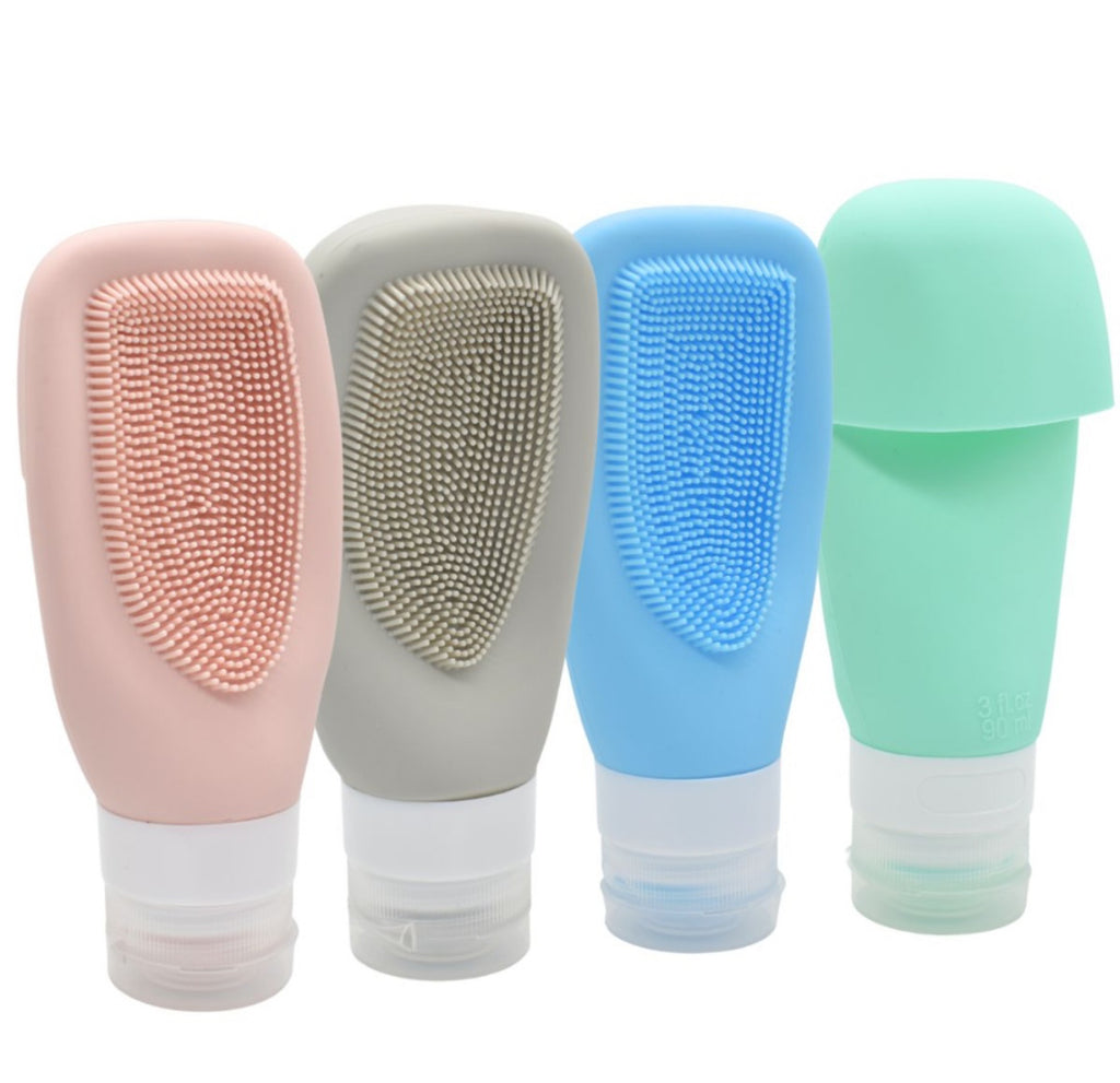 Set 4 recipientes de silicona con cepillo