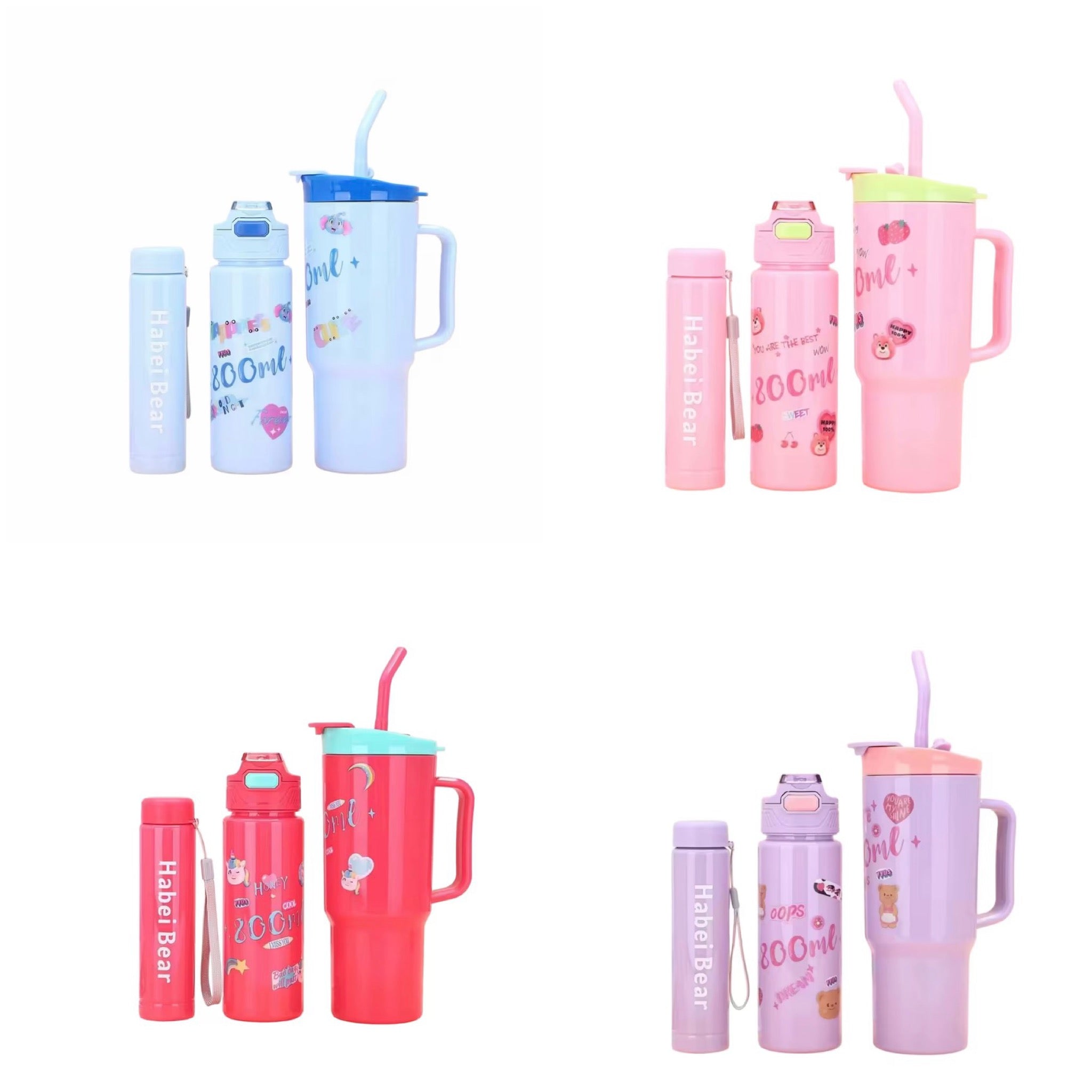 Set vaso + 2 botellas
