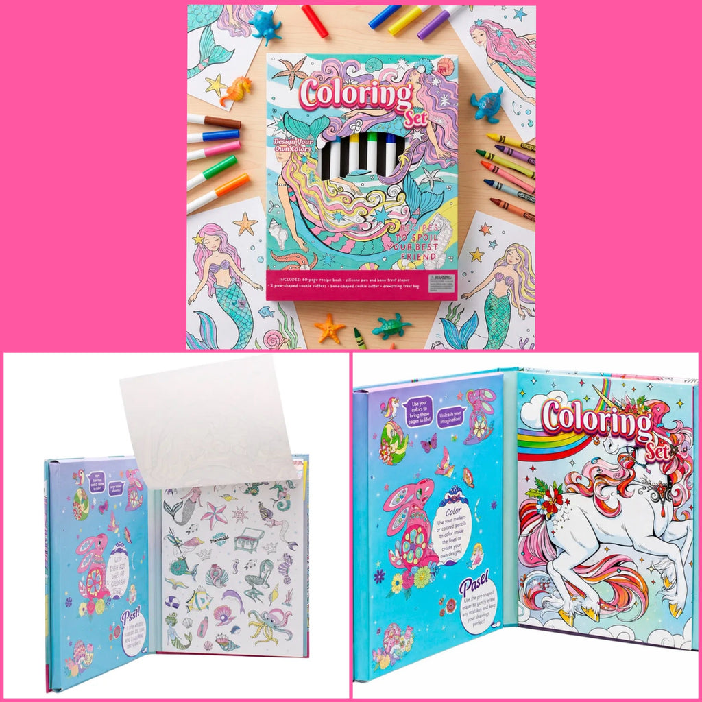 Set arte 32 piezas, diseños para colorear, marcadores y stickers