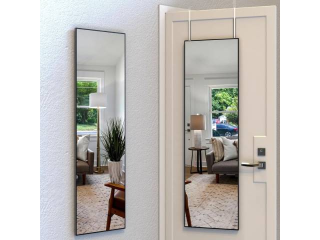 ESPEJO CON GANCHOS PARA PUERTA 120X30